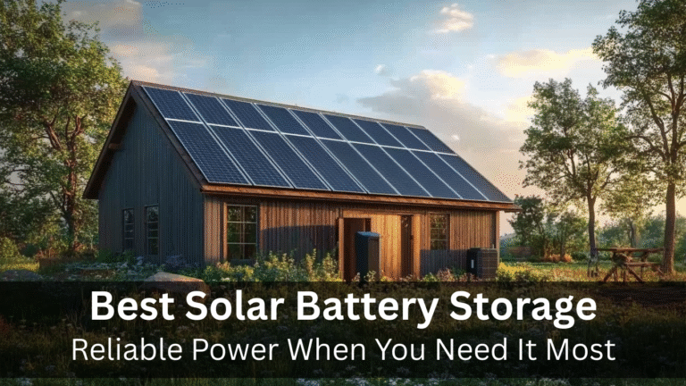 Solar battery system in a serene off-grid environment.