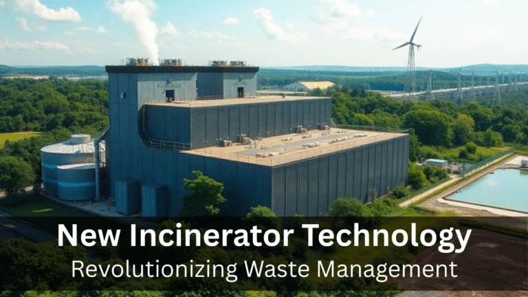 New incinerator technology amid green landscapes and clean energy.