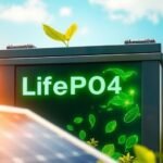 LifePO4 batteries with solar panels and wind turbines.