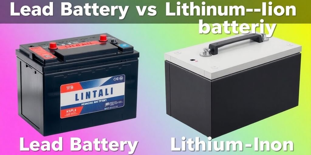 Lead acid vs lithium-ion batteries side by side.