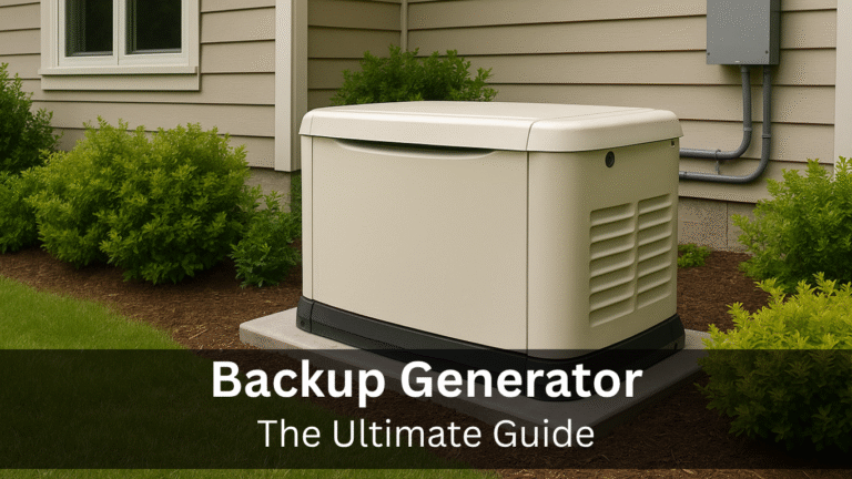 Home backup generator, residential setting.