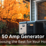 Powerful 50 amp home generator outdoors.