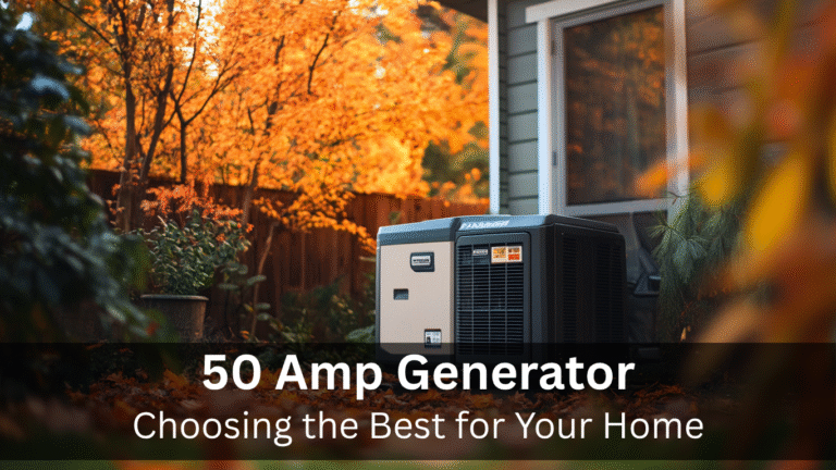 Powerful 50 amp home generator outdoors.