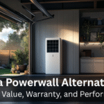 A solar battery in a garage