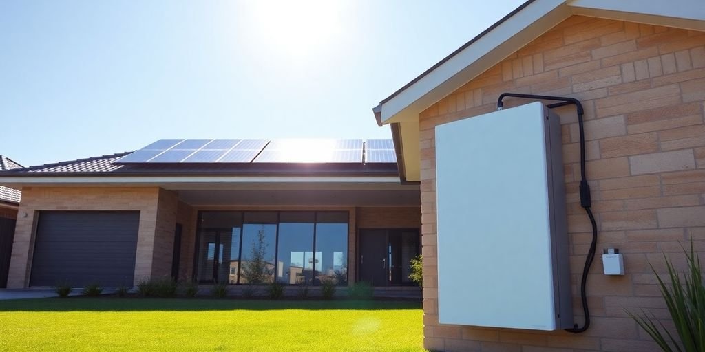 Solar panels, battery, Australian home