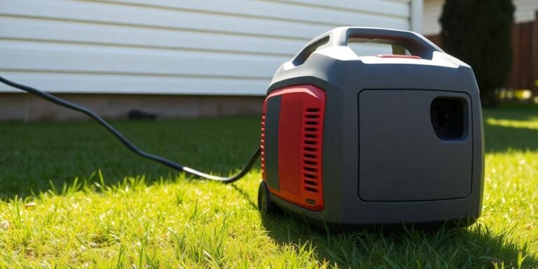A portable generator running outdoors.