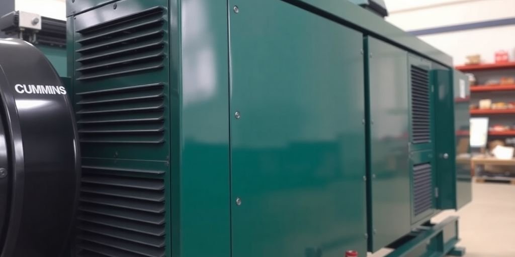 Cummins diesel generator, front view.