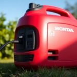 Honda EU2200i generator outdoors, portable power.