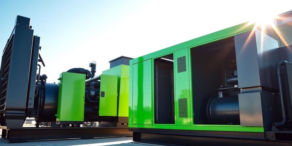 Hydrogen vs Diesel: Green hydrogen and diesel generators side-by-side.