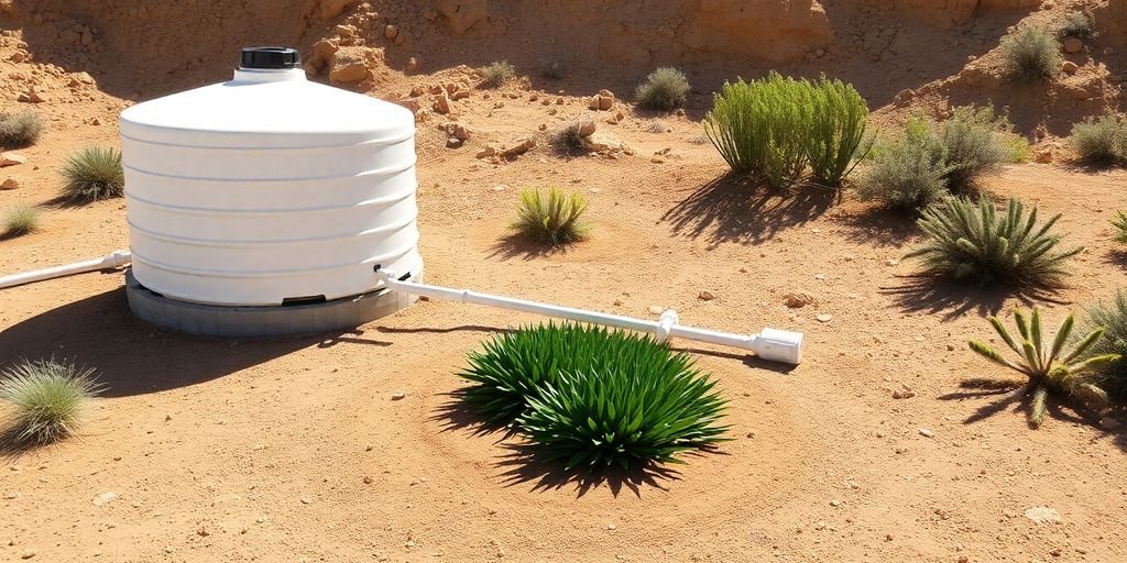 Rainwater harvesting in desert.