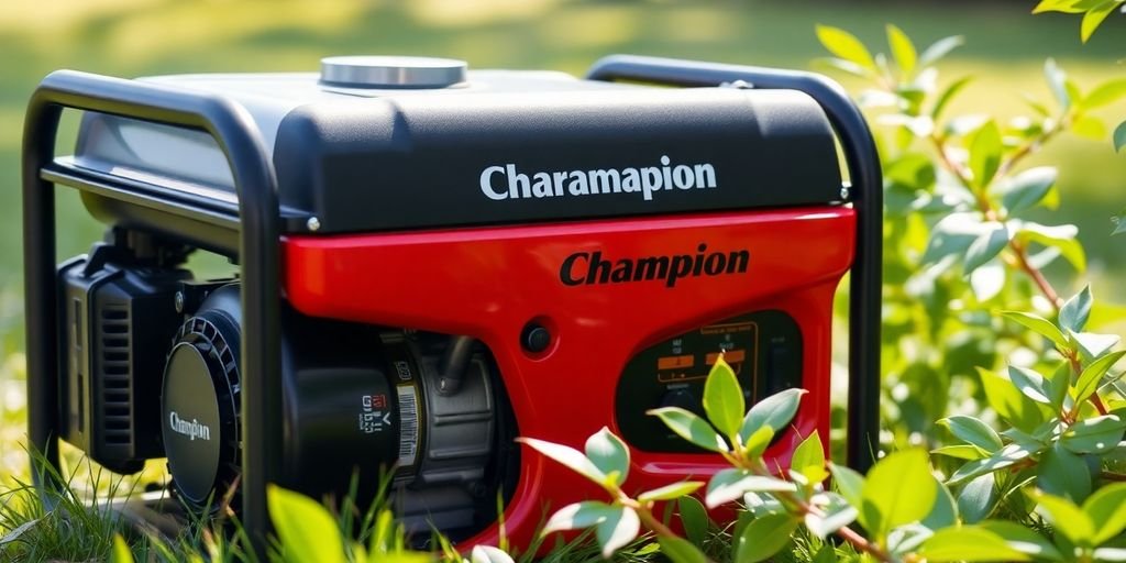 Europe Propane Generator: Champion propane generator in outdoor setting.