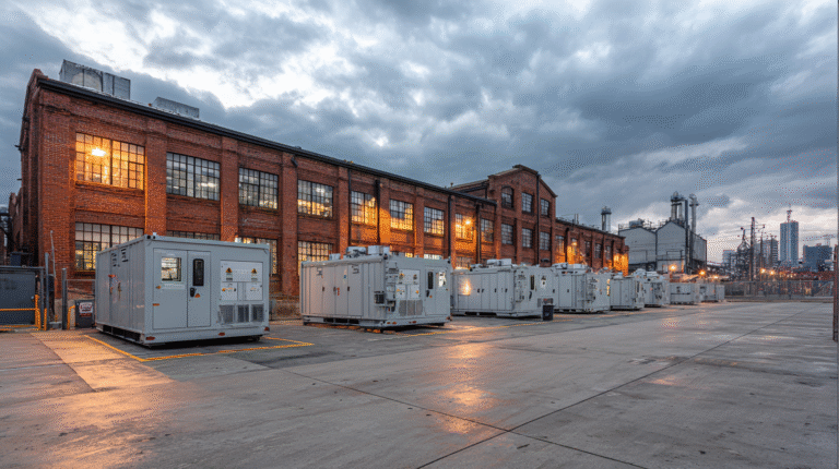 Diesel Generator outside a factory.