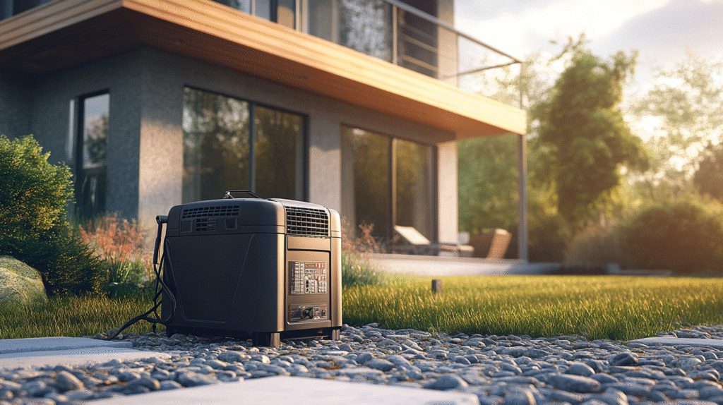 Powerful 50 amp home generator outdoors.