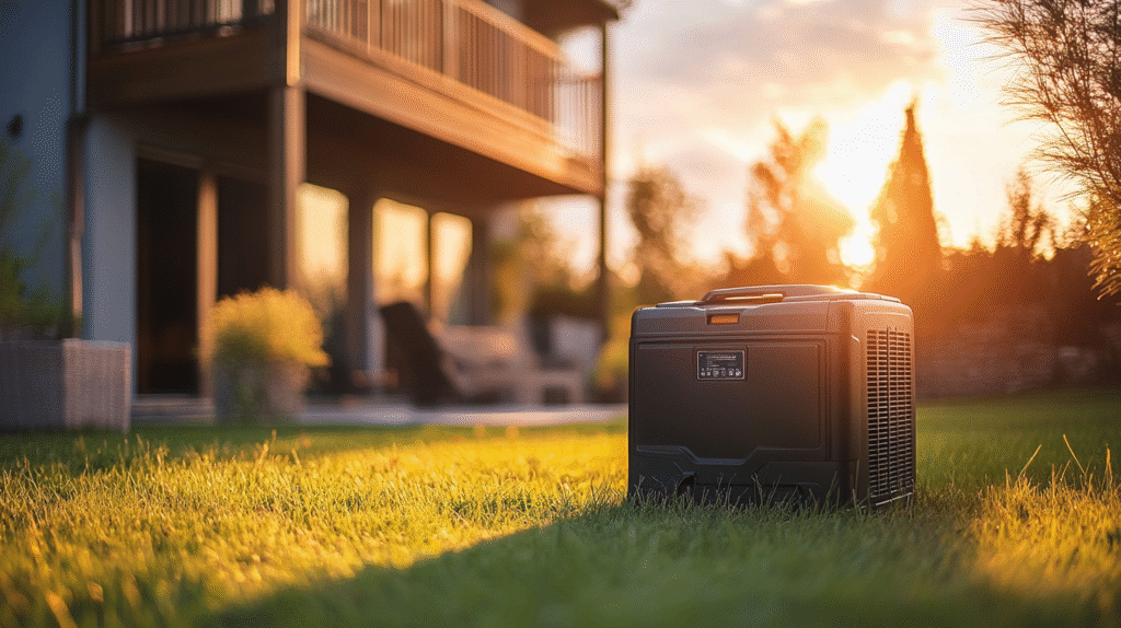 Powerful 50 amp home generator outdoors.