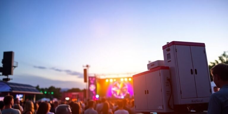 Mobile microgrid powering outdoor event