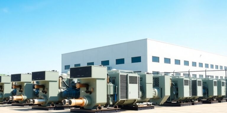 Diesel generators at a data center.