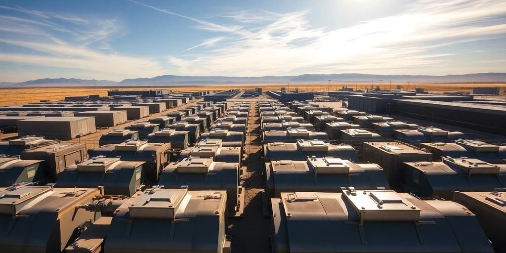 Diesel generators at a data center.