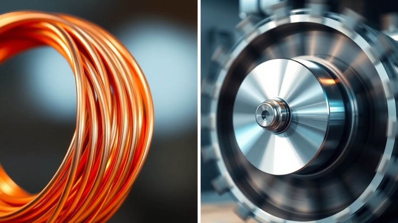 Copper coil and spinning generator rotor