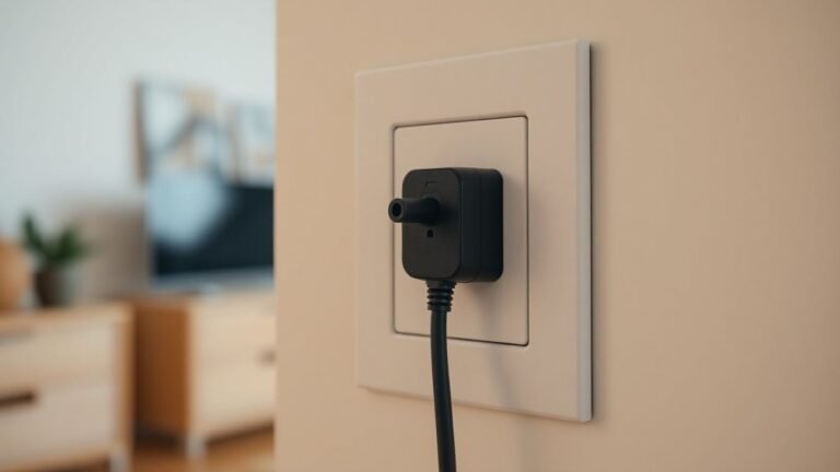 Electrical outlet with a plug in a home setting.