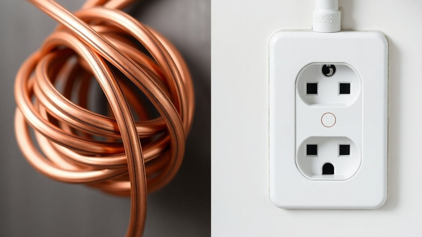 Copper wire and electrical outlet