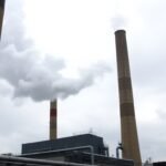 Dutch waste incineration plant with smoke.