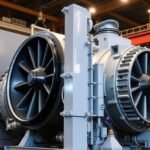 Industrial gas turbine generator powering a factory