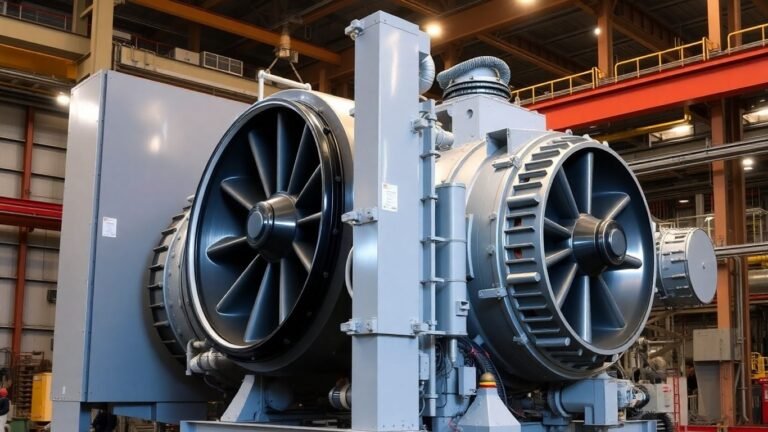 Industrial gas turbine generator powering a factory