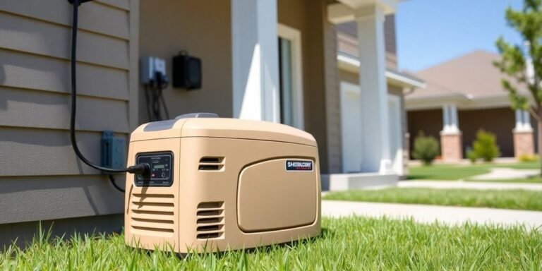Home backup generator, residential setting.