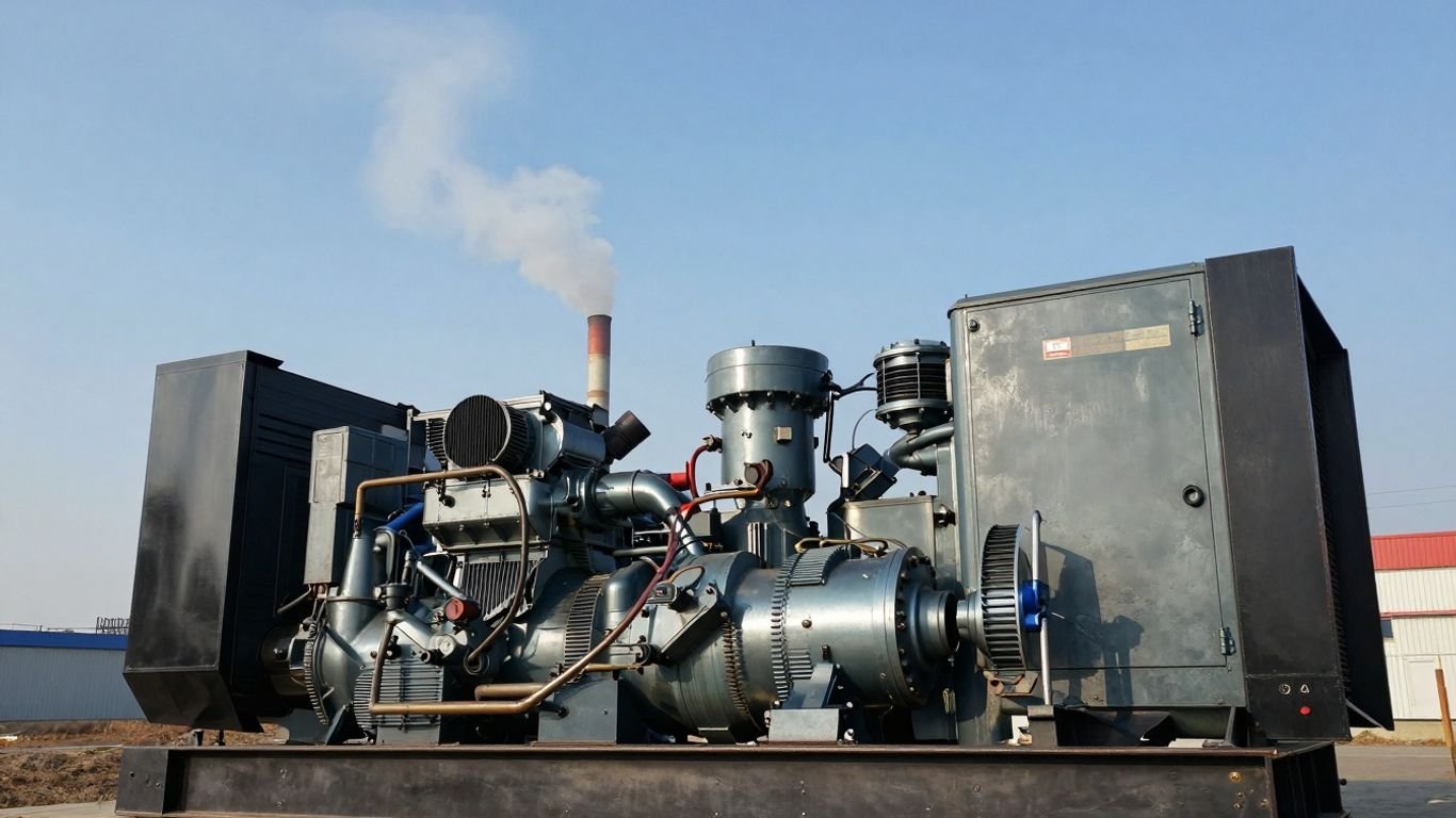 Diesel generator powering AI infrastructure.