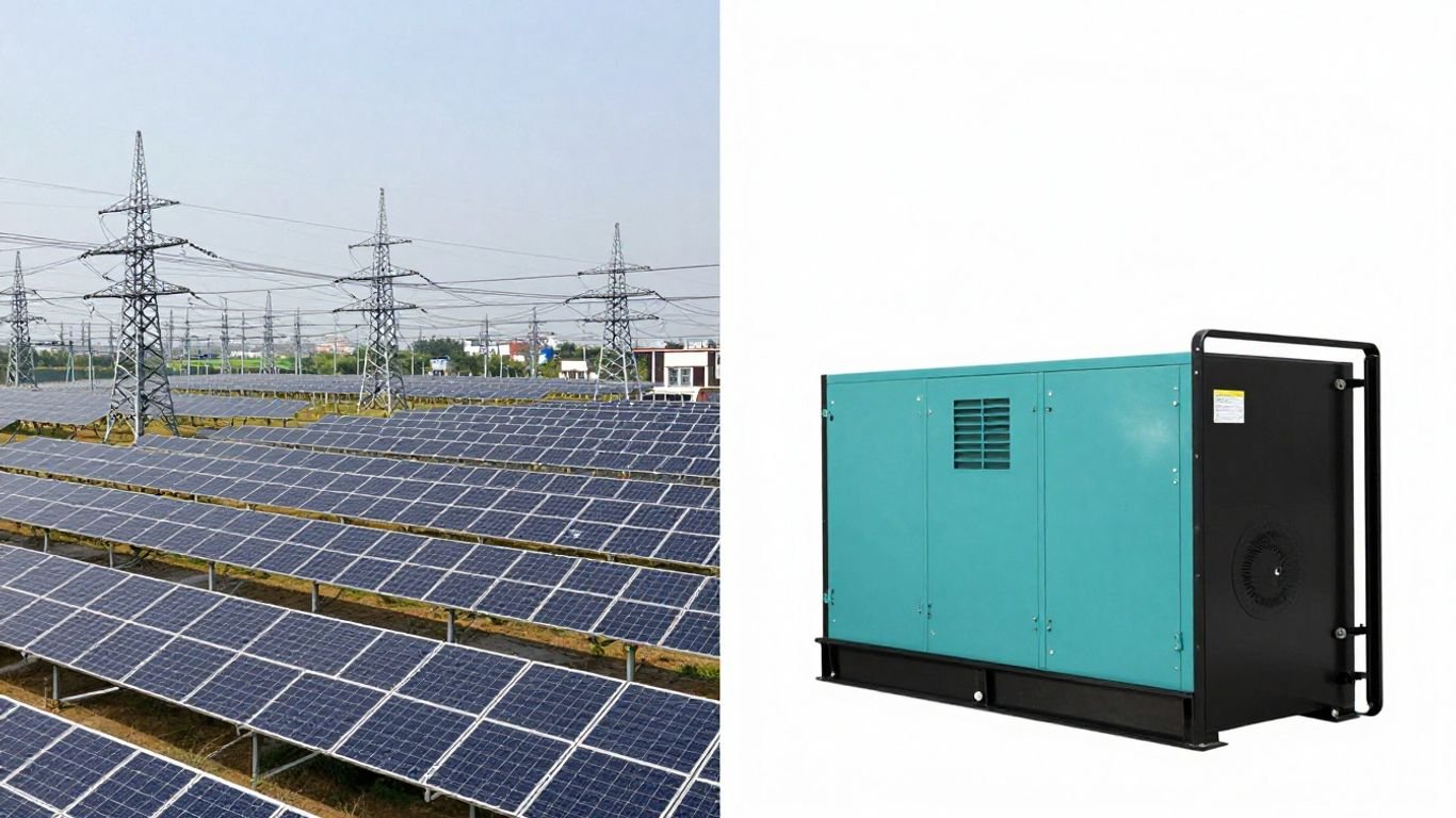 Microgrid versus backup generator comparison image.