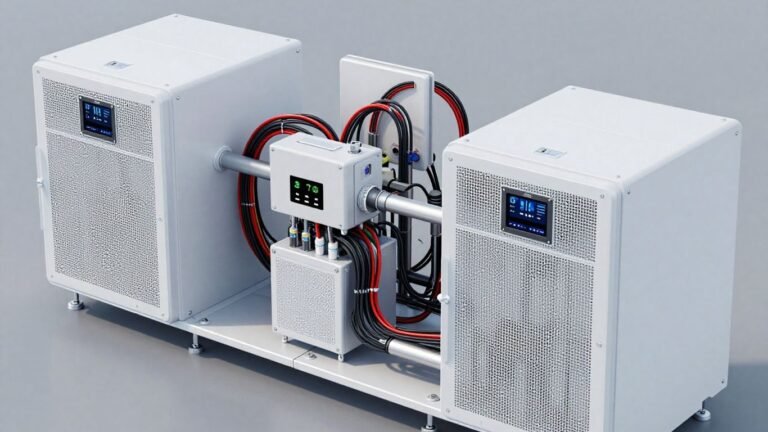 Business microgrid system with clean equipment and wiring.