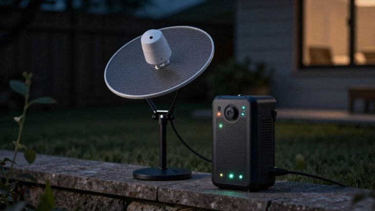 Starlink dish powered by a portable battery backup.