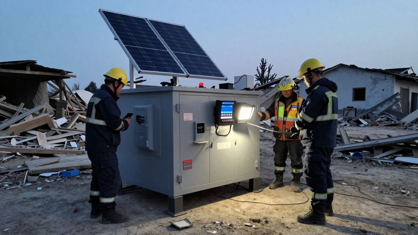 Microgrid powers disaster relief efforts.