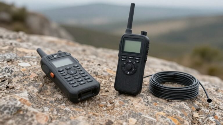 Satellite phone and ham radio for outdoor communication.