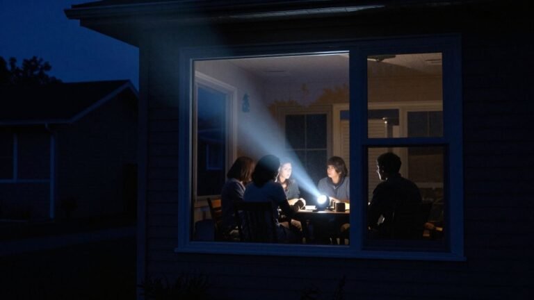House with no power during a grid down survival scenario.