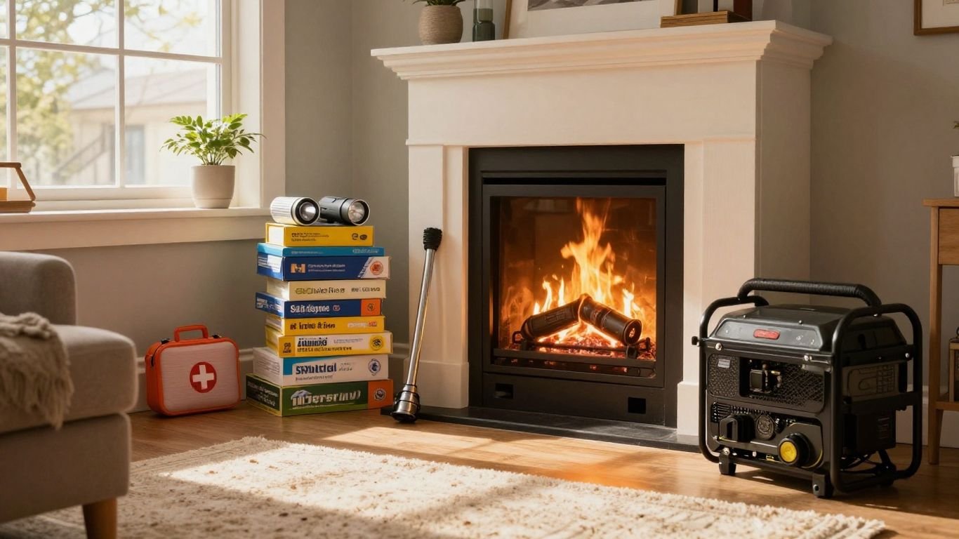 Home energy resilience supplies and generator.