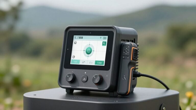 Generator connected to a remote monitoring device.